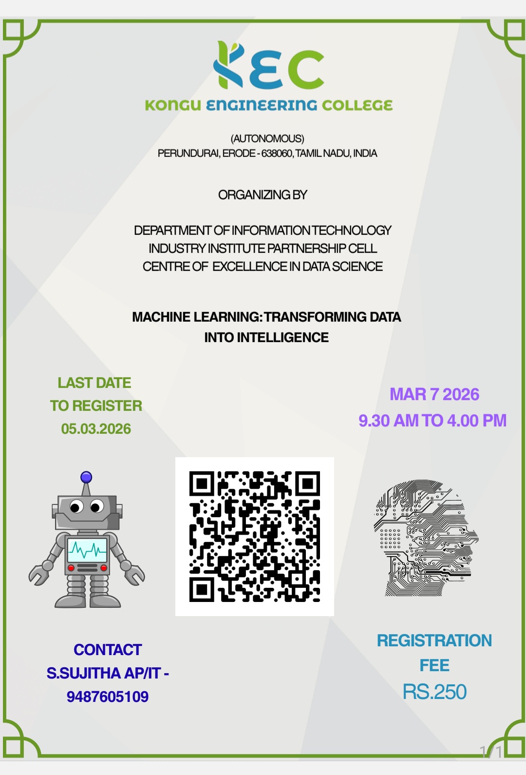Machine Learning:transforming Data into intelligence 2026 Workshop Poster 
